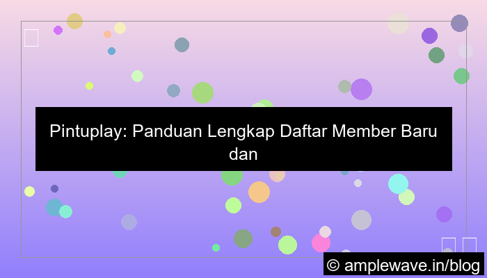 pintuplay daftar member baru