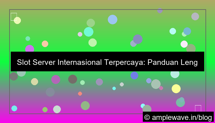 slot server internasional terpercaya