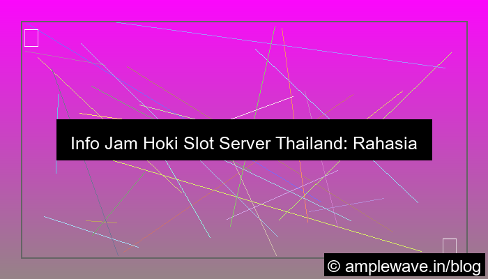 slot server thailand info jam hoki