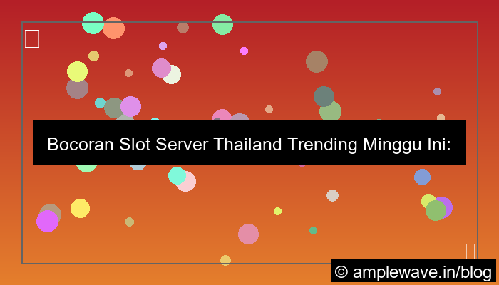 slot server thailand trending minggu ini